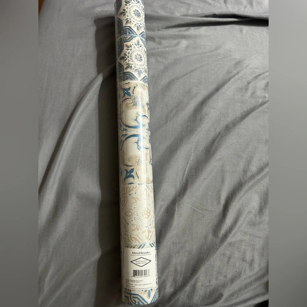 Elegant Blue and Beige Patterned Wallpaper Set Of 3
